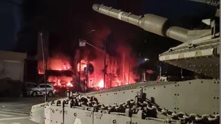 טנק של גדוד 53 מגיע לקרב במשטרת שדרות 