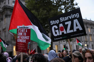 לונדון בריטניה הפגנה אנטי-ישראלית נגד ישראל פרו-פלסטינית פרו-פלסטינים בעקבות מעצר פעילי משט ל עזה