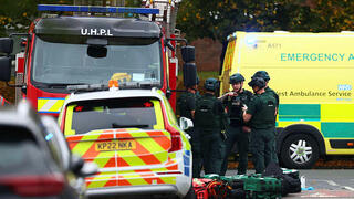 זירת הפיגוע במנצ'סטר, דקירה ודריסה ליד בית כנסת