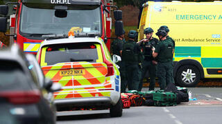 זירת הפיגוע במנצ'סטר, דקירה ודריסה ליד בית כנסת