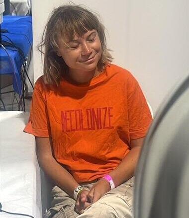 גרטה טונברג בהגעת המשט לישראל