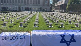 מיצג יום הזיכרון לטבח ה-7 באוקטובר באוניברסיטת קולומביה