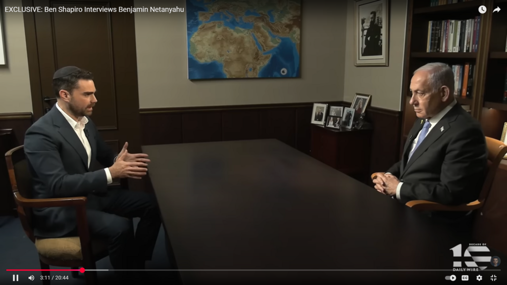 ראש הממשלה בנימין נתניהו מתראיין לבן שפירו