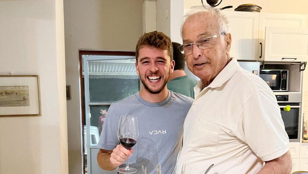 Gal Pauker with his grandfather 