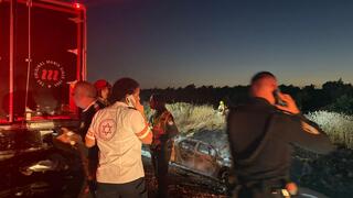 זירת התאונה בכביש 2