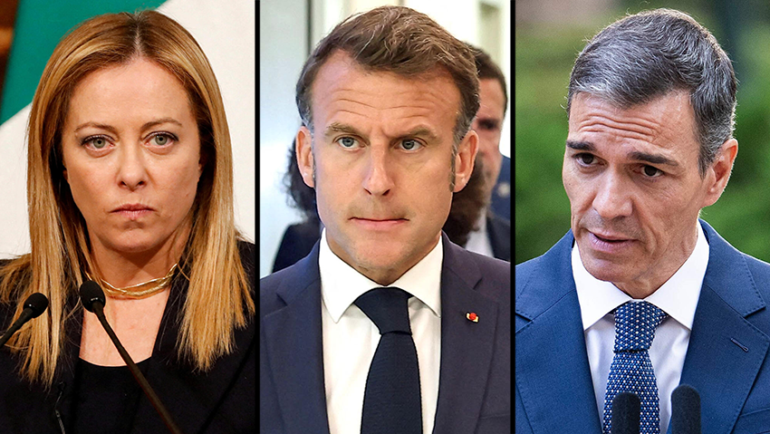 The leaders of Spain, France and Italy