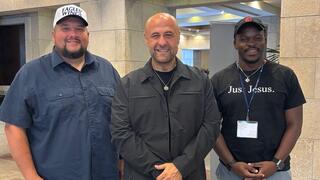 Doug Reed, Bishop Robert Stearns, and Micheal Omoniyi
