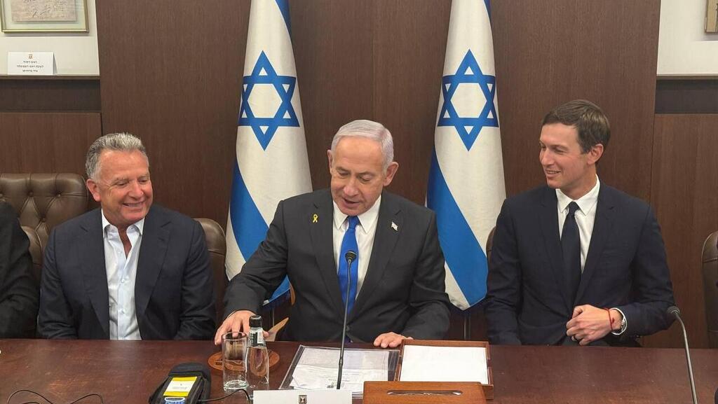 Виткофф, Нетаниягу и Кушнер (Фото из архива: Мааян Тоеф, ЛААМ) נתניהו נפגש עם ויטקוף וקושנר