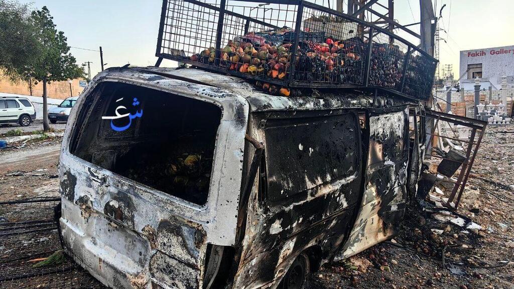 Грузовик, попавший под удар רכב שהוביל ירקות ונקלע לאזור התקיפות