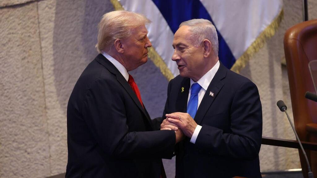 Трамп и Нетаниягу в кнессете (Фото: Алекс Коломойский) ביקור נשיא ארה"ב במליאת הכנסת