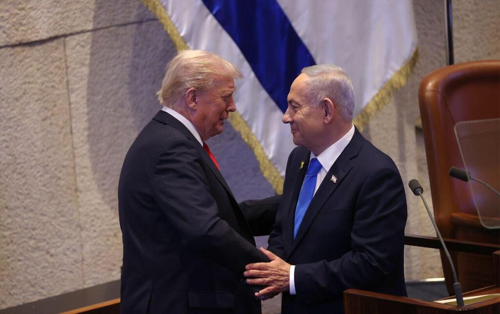 Дональд Трамп и Биньямин Нетаниягу (Фото: Алекс Коломойский) ביקור נשיא ארה"ב במליאת הכנסת