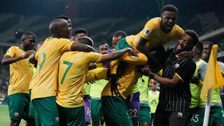 שחקני נבחרת דרום אפריקה חוגגים