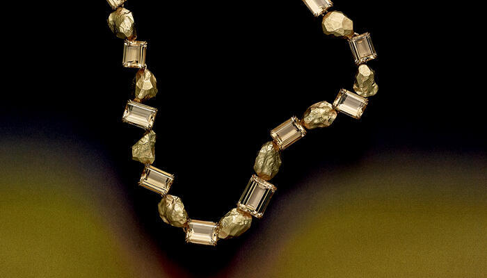 Колье METEOROS  из желтого золота 18 карат с цитринами 