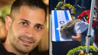 רחלי, אישתו של אוריאל ברוך ז"ל משתטחת על ארון הקבורה