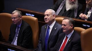 נתניהו, כ"ץ ולוין בפתיחת מושב הכנסת