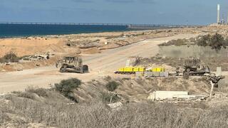 תיעוד מסימון הקו הצהוב ברצועת עזה