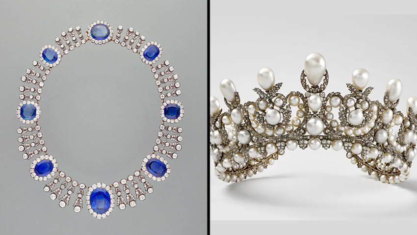 צילום: מוזיאון הלובר כתר של הקיסרית אז'ני רעייתו של נפוליאון השלישי שנגנב ב שוד ב מוזיאון ה לובר הלובר צרפת, שרשרת ששימשה את מלכת צרפת מריה אמליה ונגנבה ב שוד מוזיאון ה לובר הלובר צרפת