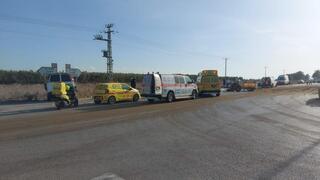 זירת תאונת הדרכים בכביש 98 בסמוך לאבני איתן