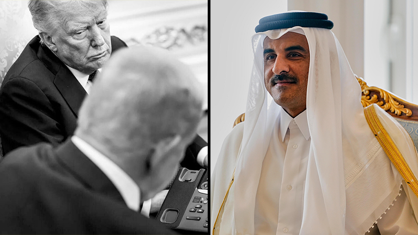  אמיר קטאר תמים בן חמד אל-ת'אני, ראש הממשלה בנימין נתניהו מתנצל תקיפה קטאר דוחא דונלד טראמפ הבית הלבן ארה"ב