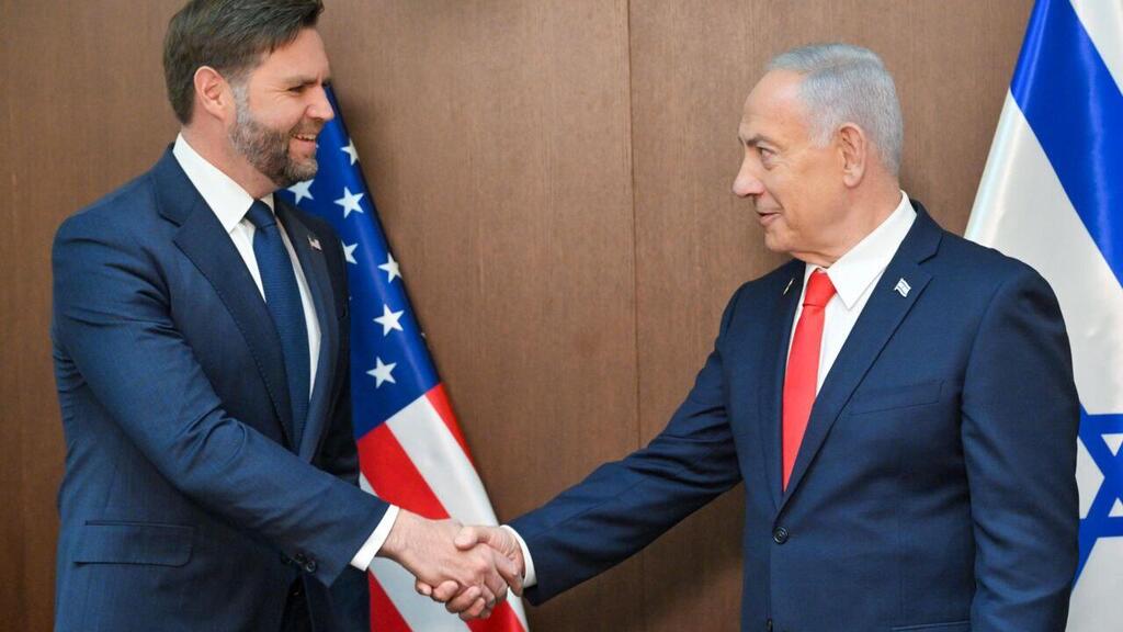 Джей Ди Вэнс и Биньямин Нетаниягу (Фото: Коби Гидеон, ЛААМ) פגישתם של ראש הממשלה בנימין נתניהו וסגן נשיא ארה"ב ג'יי די ואנס