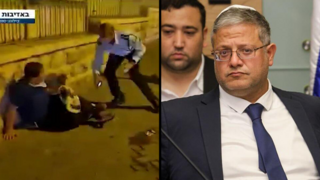 סגן ניצב שימי מרציאנו רודף אחרי קבוצת מפגינים בירושלים