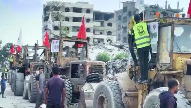 הסרטון שפרסם ה-IHH: מסייעים בשיקום עזה