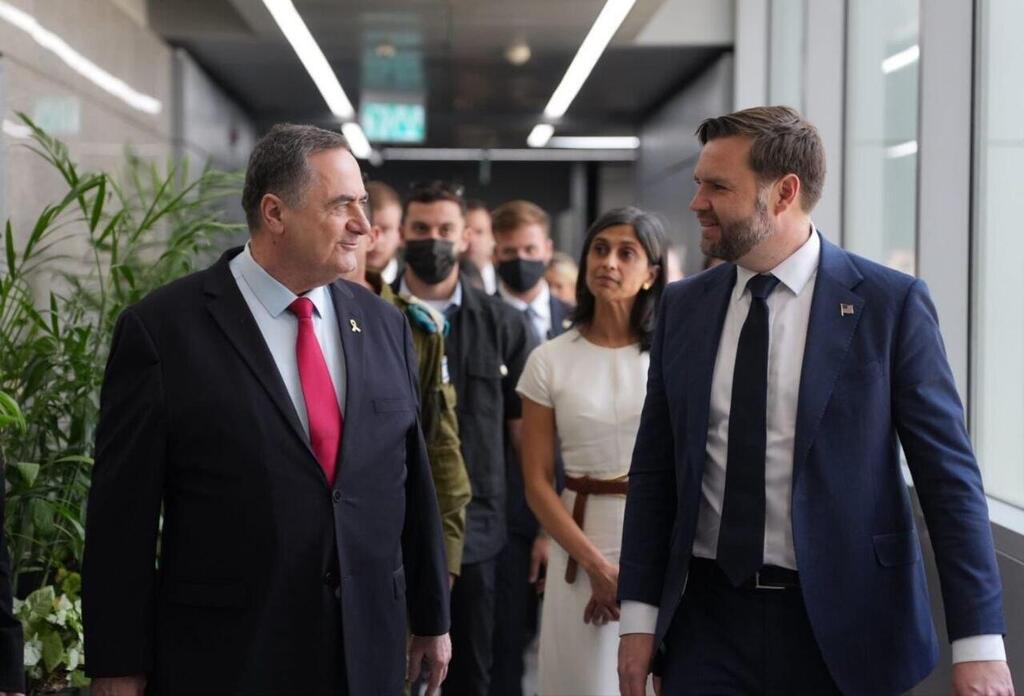 Defense Minister Israel Katz and Vance (Photo: Defense Ministry) ישראל כ"ץ עם סגן נשיא ארה"ב ג'יי די ואנס