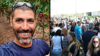 טקס הספדים לזכר תמיר אדר לפני הלווייתו