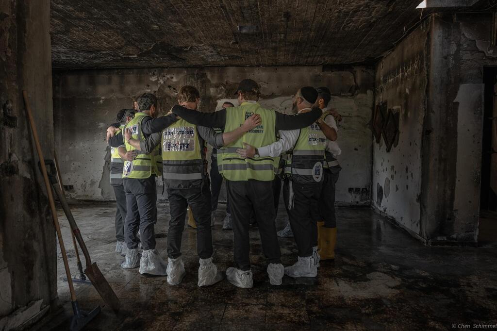ZAKA workers at a kibbutz after the October 7 attack 