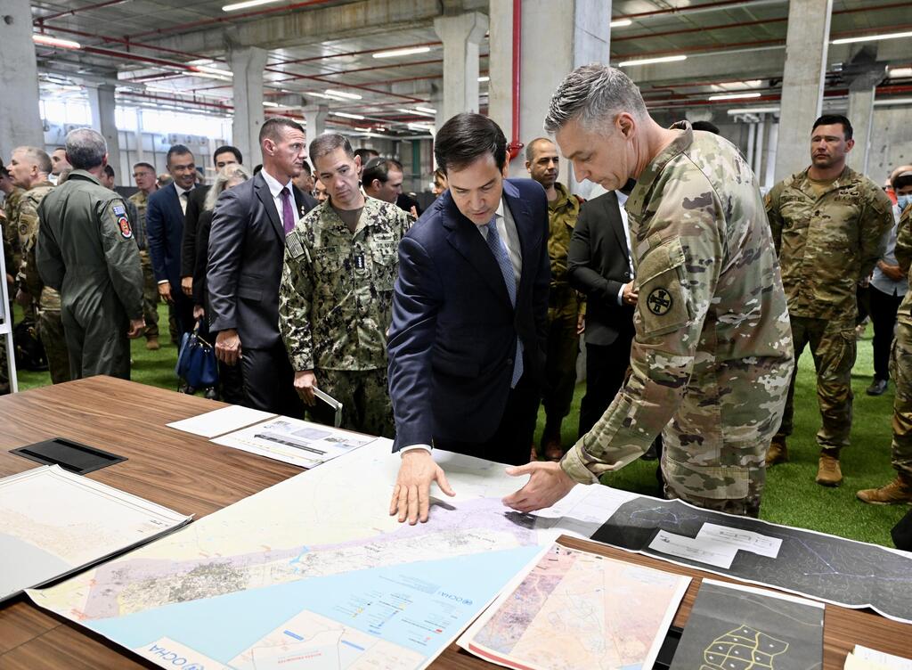 Photo: David Azagury, US Embassy Jerusalem מזכיר המדינה של ארה"ב מרקו רוביו בביקור בבסיס המפקדה האמריקנית בישראל