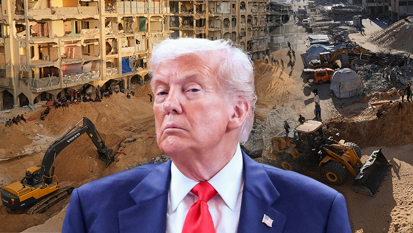 U.S. President Donald Trump (Photo: Reuters/Evelyn Hockstein, AP/ Jehad Alshrafi) נשיא ארצות הברית דונלד טראמפ חיפושים עזה