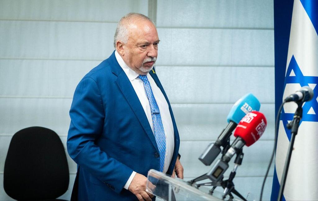 Former defense minister Avigdor Liberman (Photo: Shalev Shalom) ליברמן בישיבת סיעה