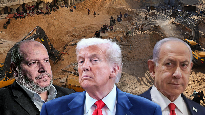 Photo: REUTERS/Evelyn Hockstein, AP Photo/Jehad Alshrafi, Miriam Elster נשיא ארצות הברית דונלד טראמפ חיפושים עזה