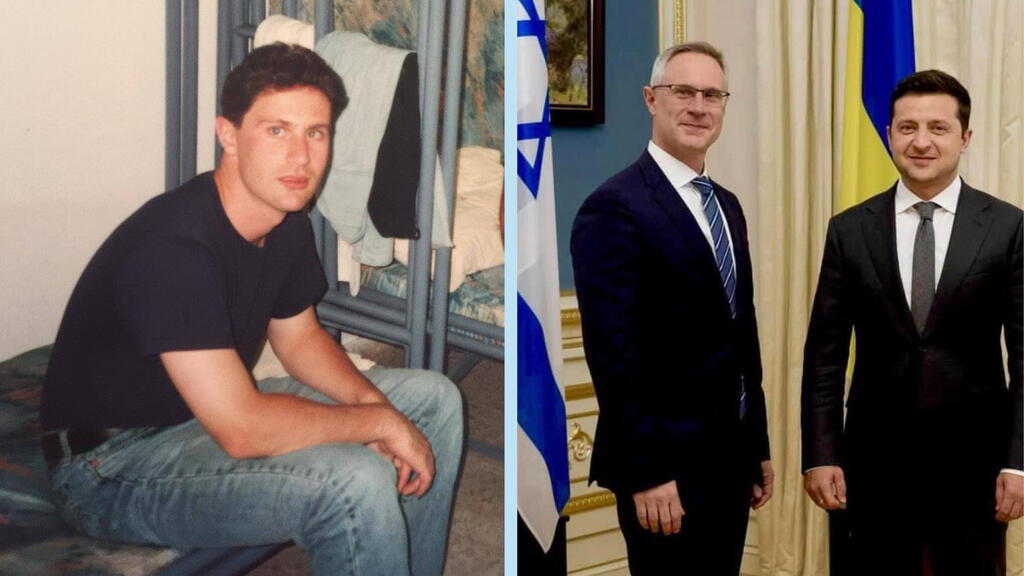 Михаил Бродский сразу после репатриации (слева) и сейчас, с президентом Украины Владимиром Зеленским (Фото: личный архив) Слева: Михаил Бродский сразу после репатриации, справа:Михаил Бродский и Владимир Зеленский