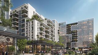 הדמיית פרויקט משרדים ומסחר של קבוצת יובלים בגבעת שמואל 