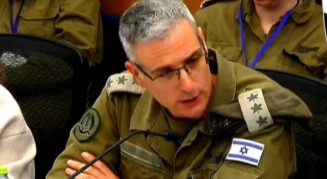 Colonel Gal Asael; his candidacy has been ruled out (Photo: Knesset Channel)) תת-אלוף גל עשהאל, סגן הפרקליטה הצבאית הראשית, בדיון בכנסת