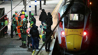 התחנה שבה נעצרה הרכבת שעליה נדקרו נוסעים בעיירה הנטינגדון