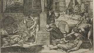 מגפת "המוות השחור", באיור שממחיש כיצד הכתה באיטליה