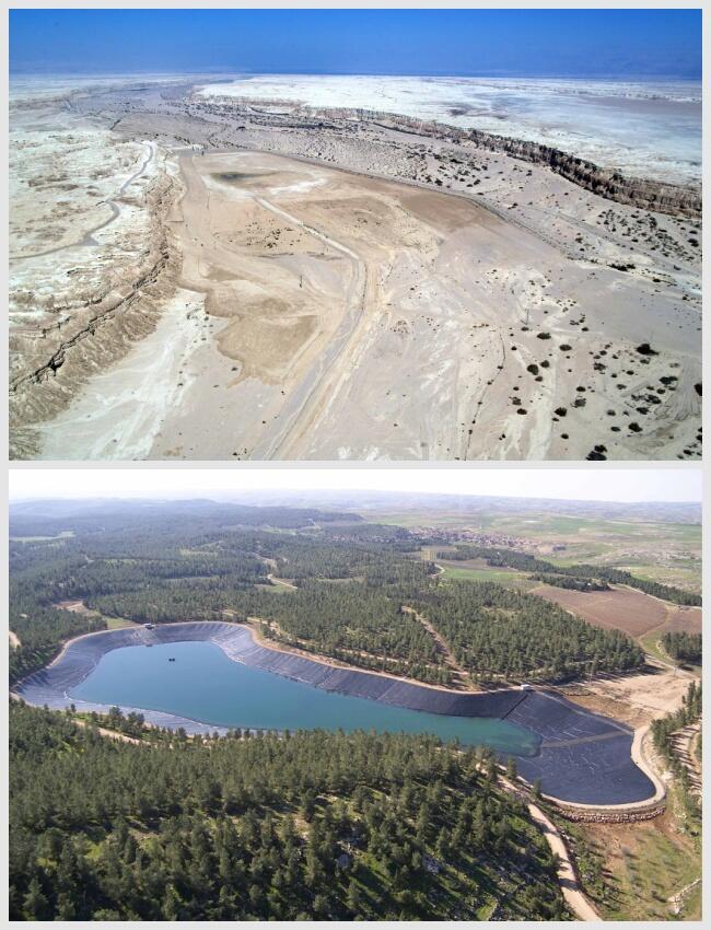 Лес Ятир - Северный Негев: в 1967 году и сегодня. Около 3500 га рукотворного леса, водохранилище для сбора дождевой воды, виноградники и поля Лес Ятир - северный Негев: в 1967 году и сегодня. Около 3500 га рукотворного леса, водохранилище для сбора дождевой воды, виноградники и поля