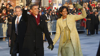 מישל וברק אובמה במצעד ההשבעה, 2009