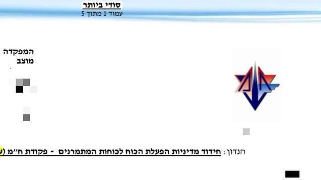 דליפת מסמכים מסווגים מצה״ל