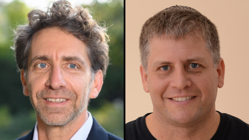 פרופ' ארז לבנון (מימין) וד"ר איבו שפיגל