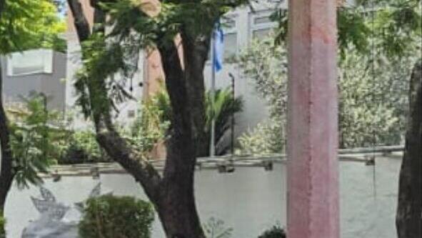 כתובות גרפיטי אנטי ישראליות סמוך לבית השגרירות הישראלית במקסיקו סיטי