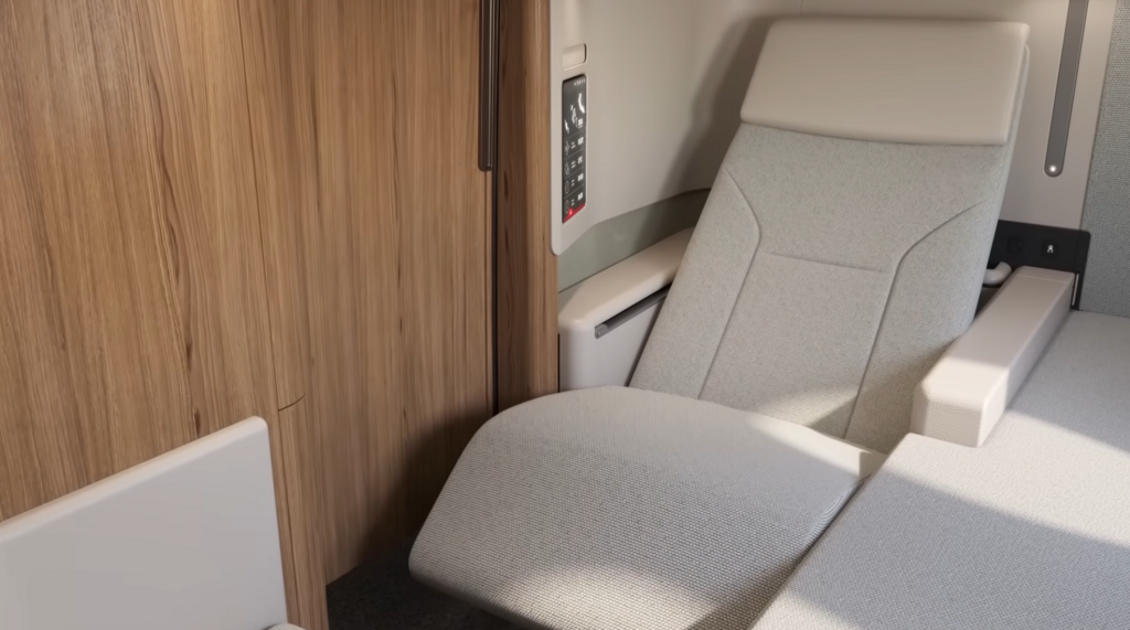 First class in the simulation stage (Photo: youtube / @Qantas) כך ייראה המושב במחלקה הראשונה