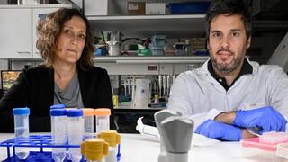 ד"ר נגה רון-הראל והדוקטורנט דוד עזוז