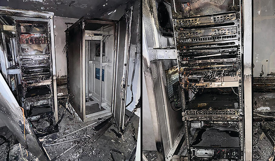 An IDF base torched by settlers (Photo: IDF) yk14576287