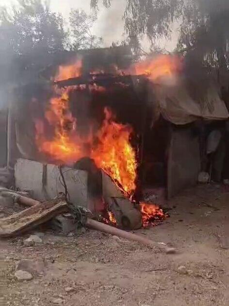 Нападение поселенцев на палестинцев в Самарии הצתה של משאיות ומכוניות בכפר בית ליד, על ידי מתנחלים