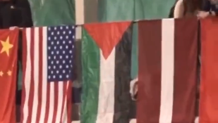 החלפת דגל ישראל בדגל הפלסטיני באליפות העולם בסייף