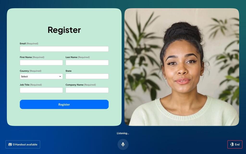 Kaltura CX Avatar Registration Form