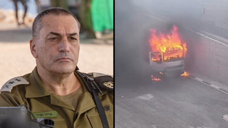 תיעוד: מתנחלים מציתים כלי רכב בכפר בית ליד הפלסטיני